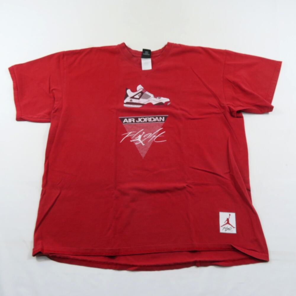 Air Jordan Flight Jumpman T-shirt Sneakers Double Sided Sz XL Red Y2K